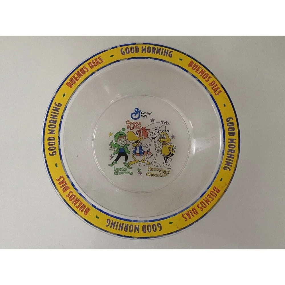 General Mills Cereal Squad Clear Cereal Bowl Good Morning Vintage Rare Good Cond